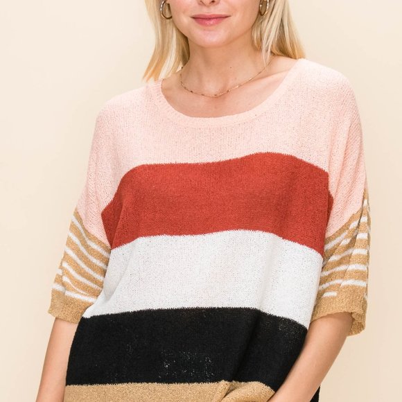 Sweaters - NWT Color Block Oversized Top